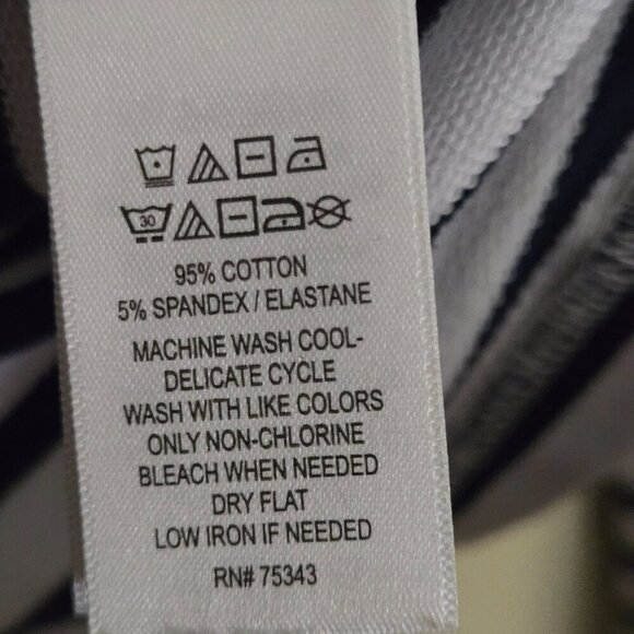 Tahari Navy White Striped Nautical Unstructured Blazer Size M - Picture 7 of 7